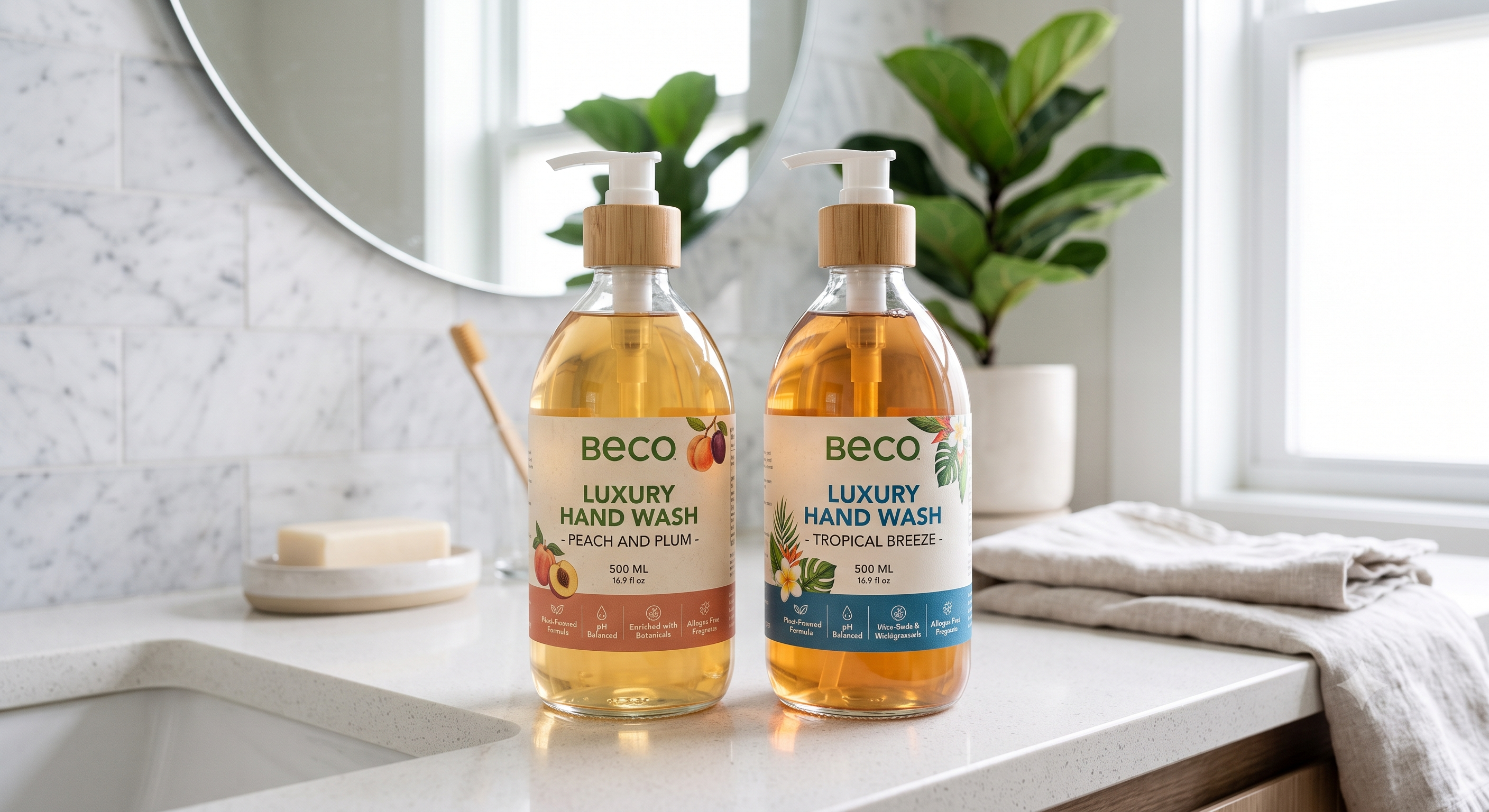 beco Luxury Hand Wash - Peach and Plum & Tropical Breeze